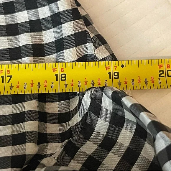 SilkLand Black White Plaid Silk Jacket Size 4 - Picture 10 of 11